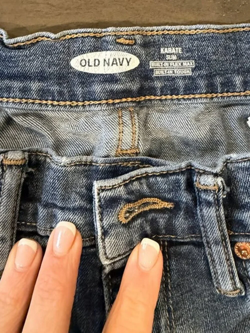 Old Navy Boys Karate Slim Built-In Flex Distressed Jeans Blue Size 10